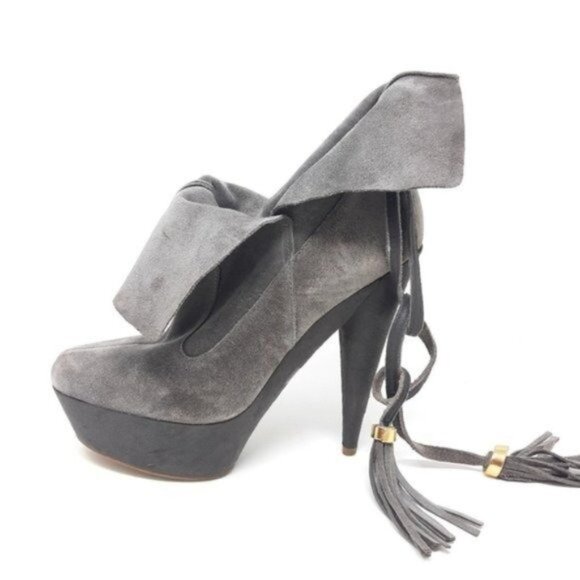 Colin Stuart Gray Tassle Platform Boot 9 - Picture 4 of 7